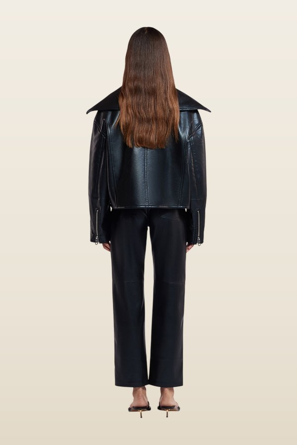 Ado - Regenerated leather jacket — model back