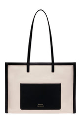 ARABELLA Cotton canvas and leather tote bag — packshot