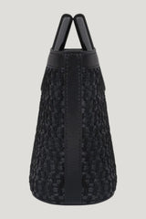 Baby Riviera In Black Raffia — model side