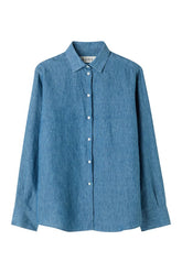 Classic chambray shirt | ocean — packshot