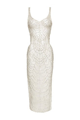 Cobweb Midi Dress - Pearl — packshot