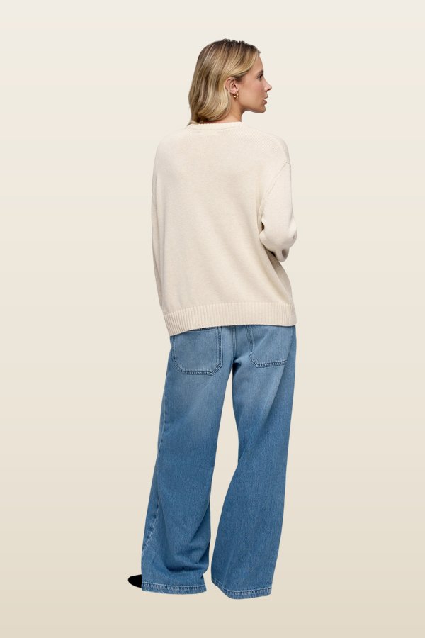 Cotton Crew Sweater | Heather Oat — carry 4