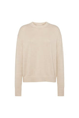 Cotton Crew Sweater | Heather Oat — packshot