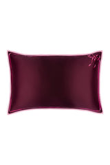 Crimson Kiss Queen Zippered Pillowcase with Lace Trim — packshot