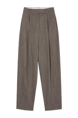 Daria - Single pleat tapered trousers | earth slub — packshot