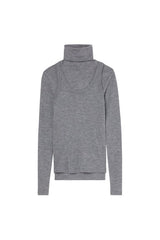 Double-layer wool top | mid grey melange — packshot