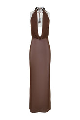 Ethal Mesh Cowl Neck Beaded Maxi Dress — packshot
