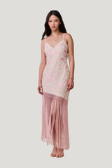 Evalette Floral Fringe Maxi Dress — model front