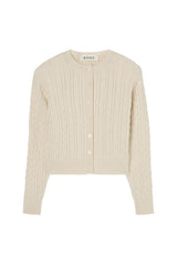 Fine merino cable cardigan — packshot