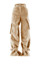 Fluffy pants in Latte — packshot