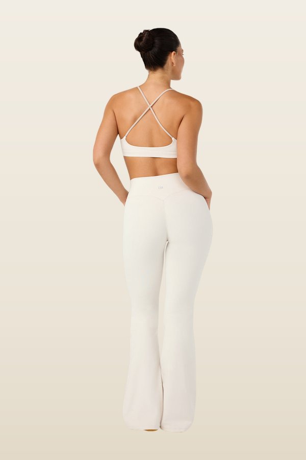 Form Invisible Scrunch Flare Leggings Tall | Vanilla — model back