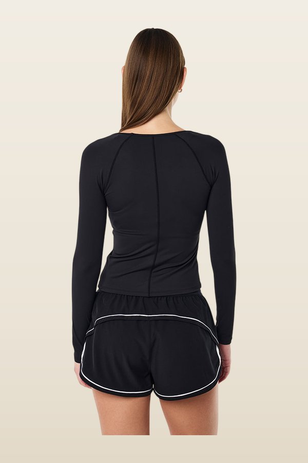 Foundation V Neck Long Sleeve Top — model back