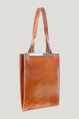 Gaia Mini Bag Tan Python Leather — carry 2