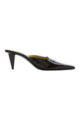 Iris Mule in Black Croc Embossed Leather — packshot