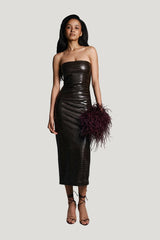 Killa dress in Brown Croc — model front