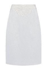 Laura Silk Midi Skirt - French Pearl — packshot