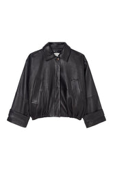 Leather blouson jacket — packshot