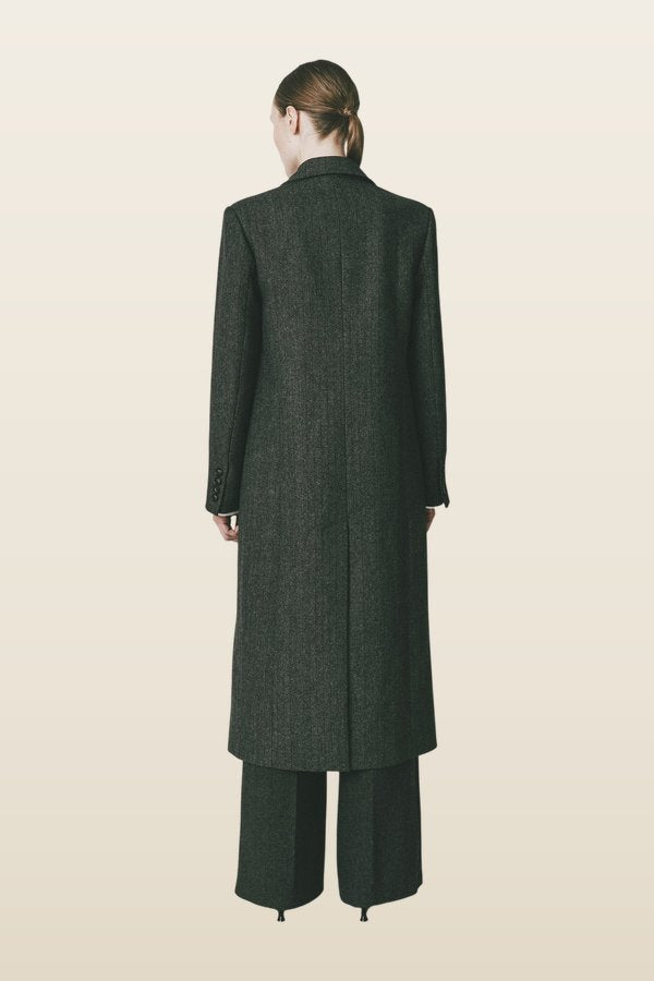 Léonard Herringbone Coat — model back