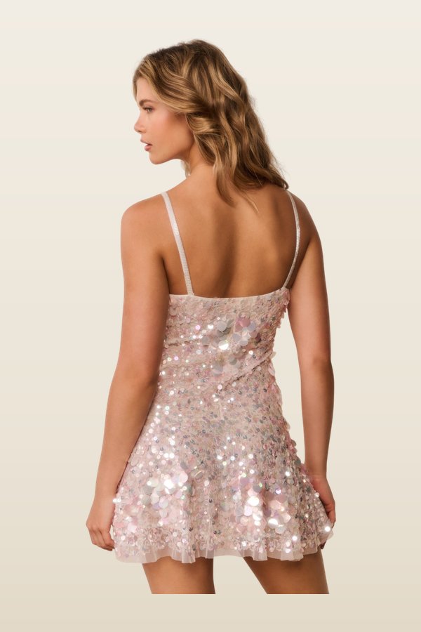 Liria Vanilla Blush Sequin Mini Dress — carry 4