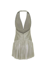 Lucille Halter Pleated Mini Dress — packshot