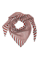 Luna Head Scarf In Maroon & Turquoise Stripe Georgette — packshot