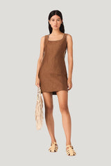 Short linen-blend dress — carry 2