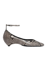Mode Ballerina in Stone Python Leather — packshot