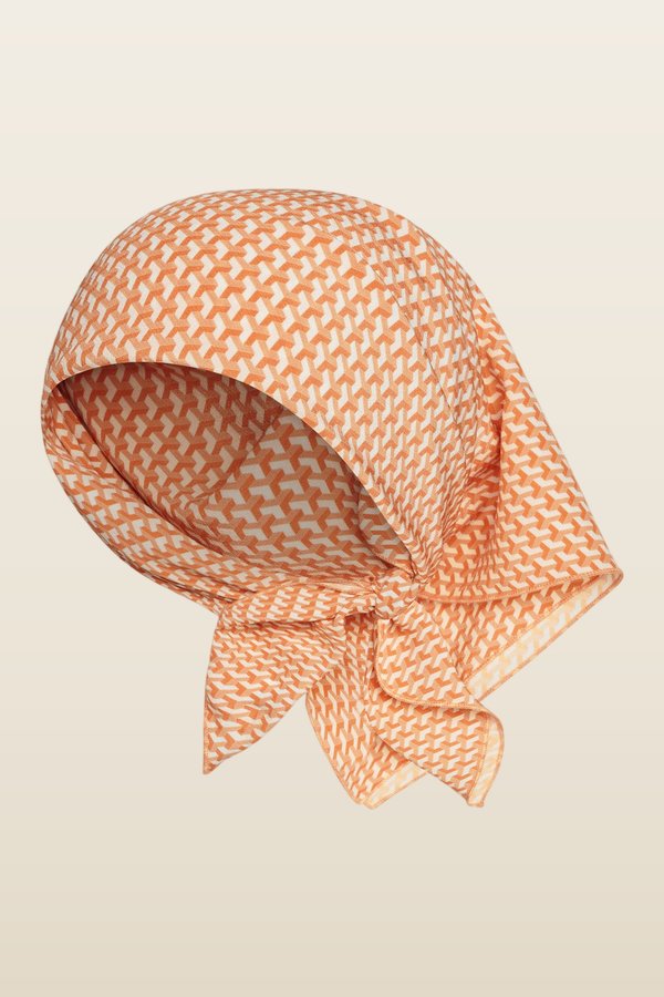 Monday Head Scarf - Micro Geo Silk — model back