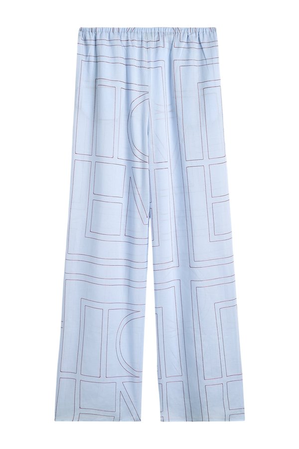 Monogram cotton-blend pj bottoms sky — packshot