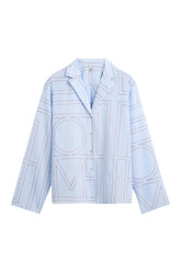 Monogram cotton-blend pj top sky — packshot