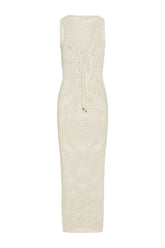 Monte Carlo Tie Dress - Ivory Petit Crochet — packshot