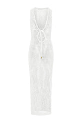 Monte Carlo Tie Dress - White Petit Crochet — packshot