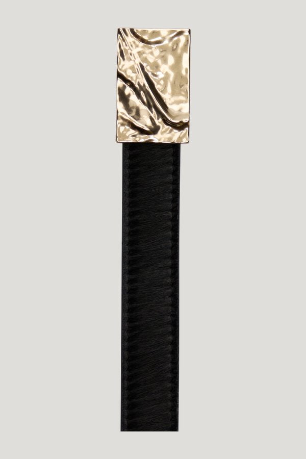 MORGAN LDS Pony-effect leather belt — model side