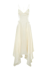 Naomi Satin Asymmetric Hem Maxi Dress — packshot