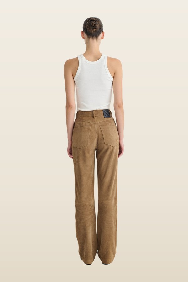 Seldes - Suede pants — model back