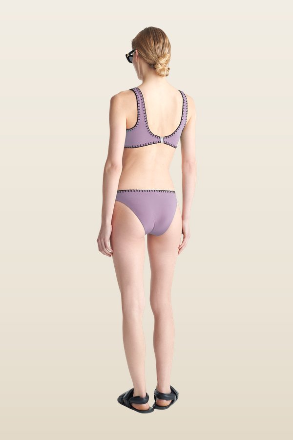 Malti - Recycled nylon bikini top — model back