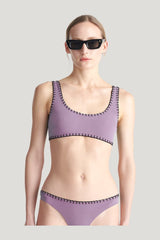Malti - Recycled nylon bikini top — model side