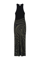 Jordyn - Maxi dress - Midnight Green Swirl — packshot