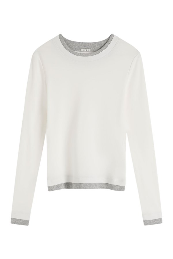 Organic Cotton Layered Long Sleeve Top — packshot