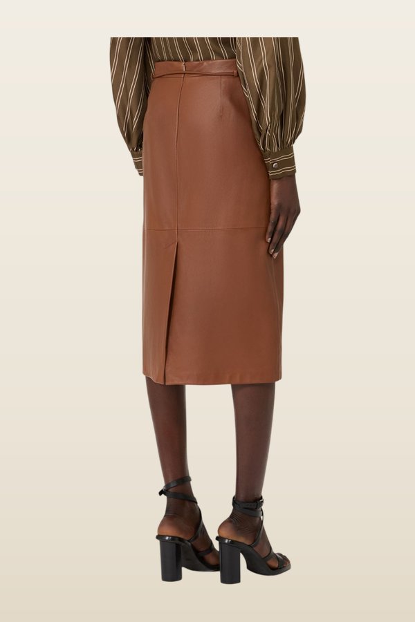Natural Nappa leather pencil skirt — carry 4