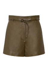 Natural Nappa leather shorts - KAKI — packshot