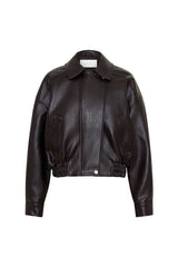Paige Faux Leather Cropped Jacket — packshot