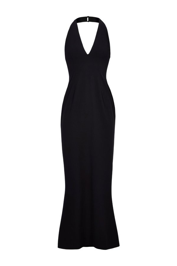 Plunging V Neck Halter Gown — packshot