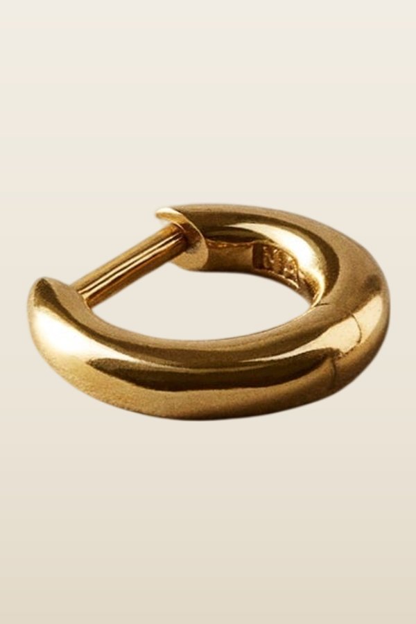 Polished Mini Hoop Gold — model back