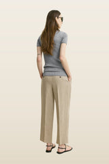 Ribbed cashmere silk polo grey melange — carry 4