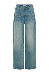 Romi Mid Rise Wide Leg Jeans - Faded Mid — packshot