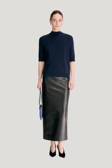 RUTH Stand collar cashmere top — carry 2
