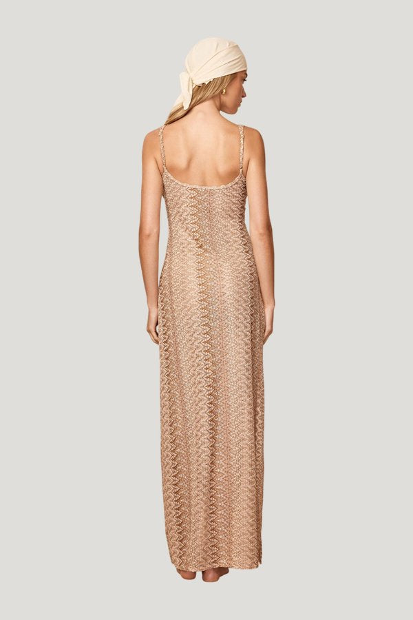 Sayulita Dress - Porto Cervo Gold — model side