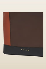 Light brown, dark brown and black leather Pod 2.0 bag — model back
