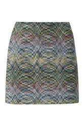 Space-dye viscose lamé mini skirt — packshot